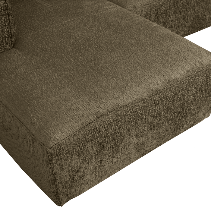 WOOOD Bean Hoekbank Links - Structure Velvet - Moss