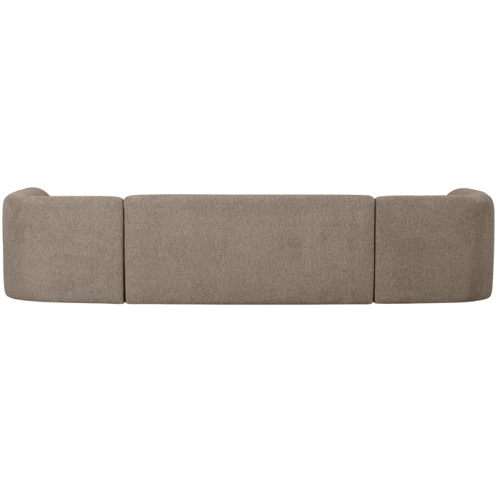 WOOOD Sloping U-Bank - Chenille - Lichtbruin Melange