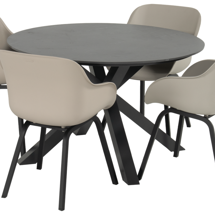 Hartman Le Soleil Tuinstoel Set van 2 - Taupe/Zwart