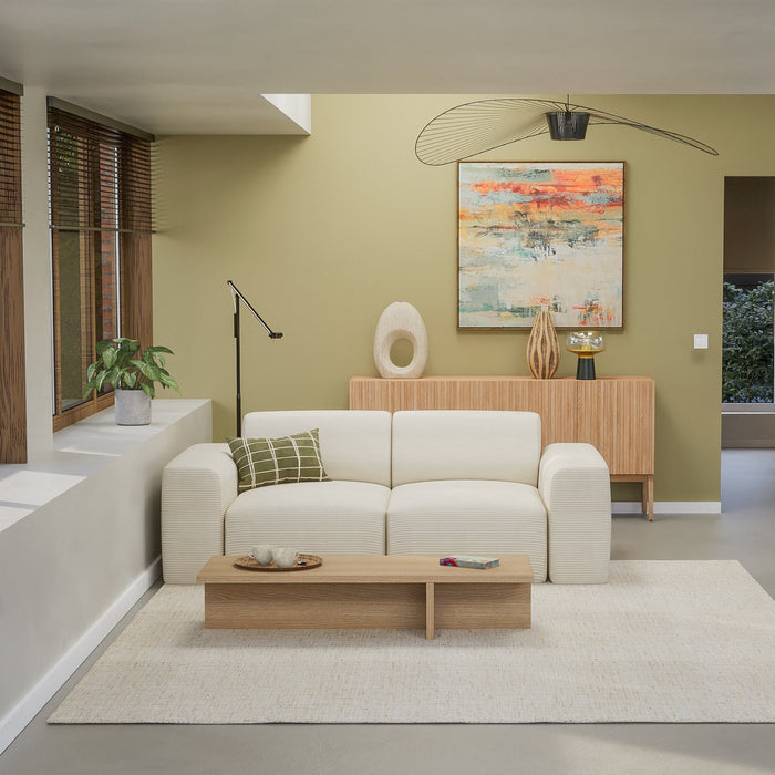 NADUVI Collection Nina 2-zitsbank - Ribstof - Crème