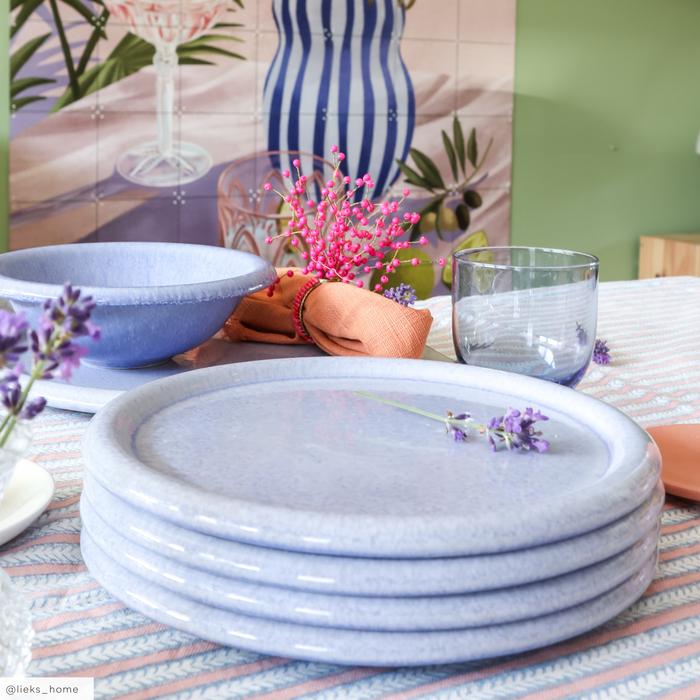 by fonQ Bold Ontbijtborden Blauw 4 st. - Ø 22 cm