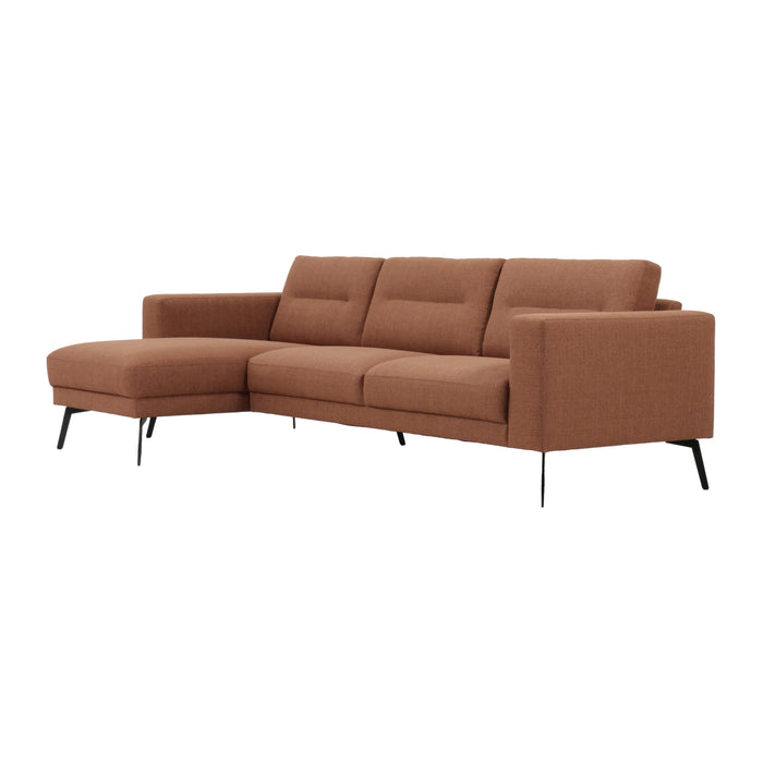 by fonQ Lewis Hoekbank met Chaise Longue Links - Nougat