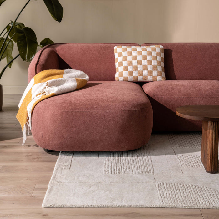 by fonQ Soft Hoekbank met Chaise Longue Links - Micro Chenille - Oud Roze