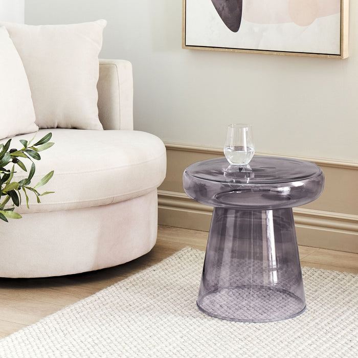 Beliani - CALDERA - Bijzettafel - Grijs - Glas