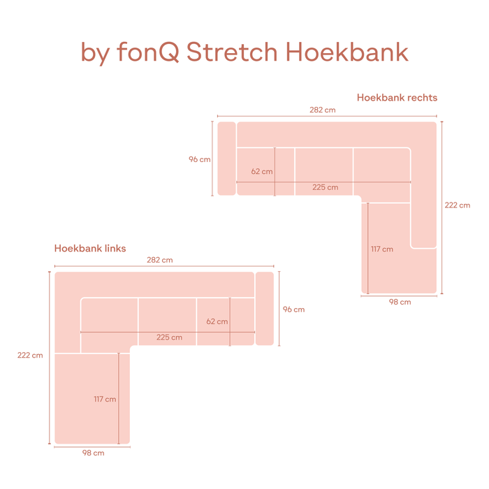 by fonQ Stretch Hoekbank Rechts - Naturel