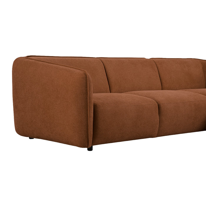 by fonQ Soft Hoekbank met Chaise Longue Rechts - Micro Chenille - Terra
