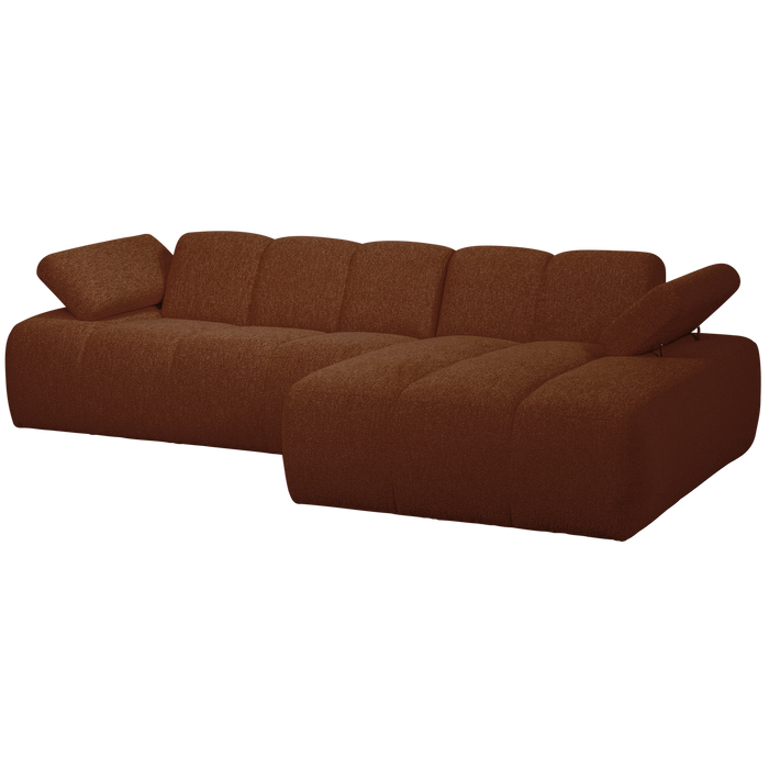 WOOOD Mojo Chaise Longue Bank Rechts - Bouclé - Roest Bruin Melange