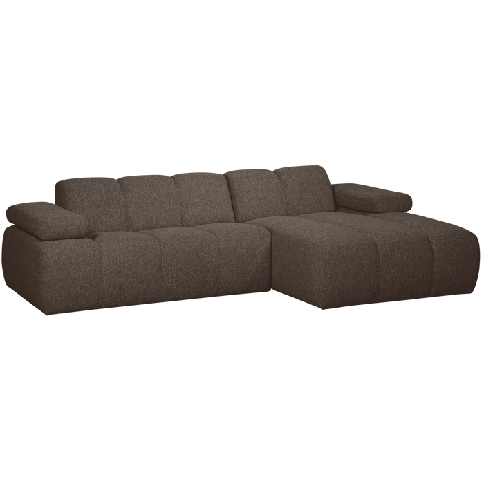 WOOOD Mojo Chaise Longue Bank Rechts - Bouclé - Bruin Melange