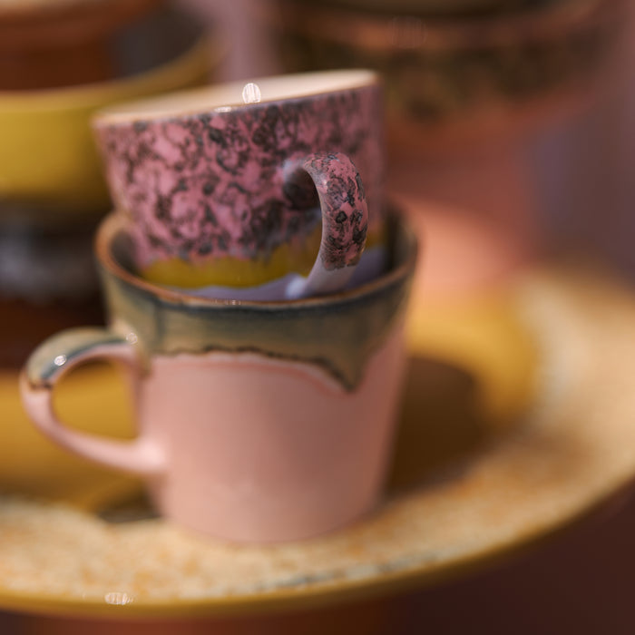 HKliving 70's Ceramics Americano Mok 0,27 L - Set van 4 - Radiant