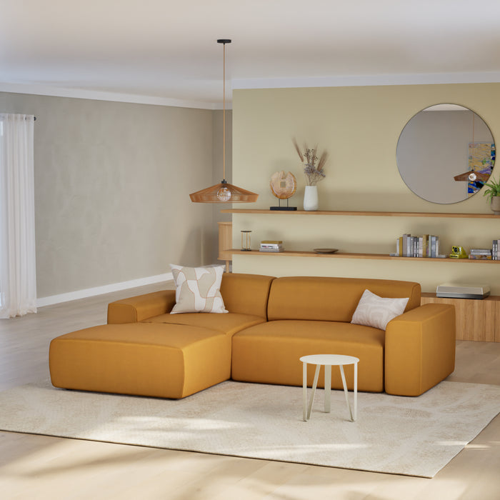 NADUVI Collection Nina Hoekbank Links - Velvet - Mosterdgeel