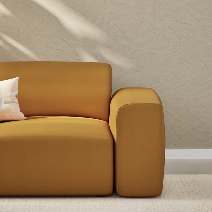 NADUVI Collection Nina Hoekbank Links - Velvet - Mosterdgeel