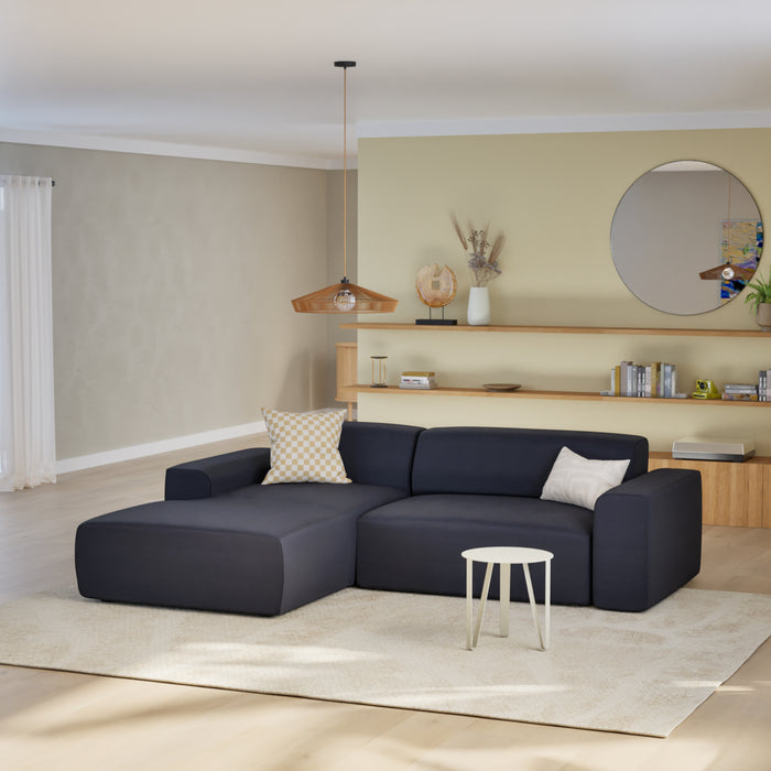 NADUVI Collection Nina Hoekbank Links - Velvet - Marineblauw