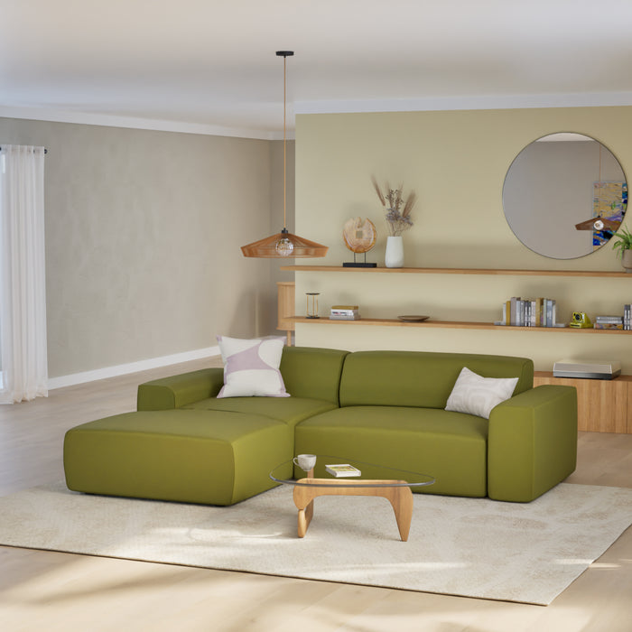NADUVI Collection Nina Hoekbank Links - Velvet - Olijfgroen