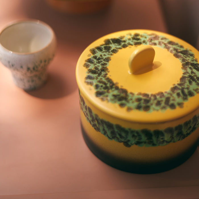 HKliving 70's Ceramics Cookie Jar Voorraadpot Ø 17 cm - Kelp