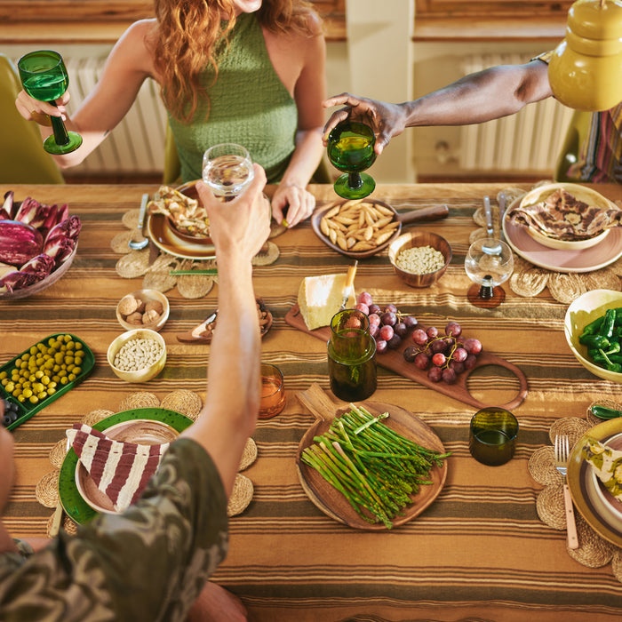 HKliving 70's Ceramics Dinerbord Ø 27,5 cm - Set van 2 - Coconut