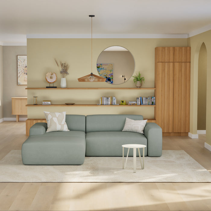 NADUVI Collection Nina Hoekbank Links - Velvet - Mintgroen