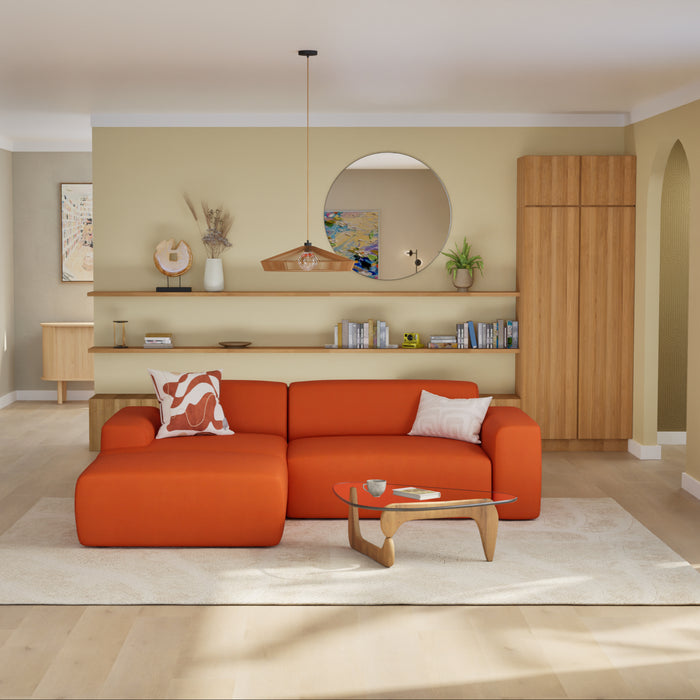 NADUVI Collection Nina Hoekbank Links - Velvet - Oranje