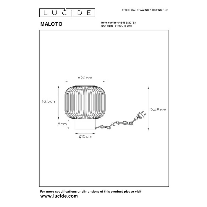 Lucide Maloto Tafellamp - Groen