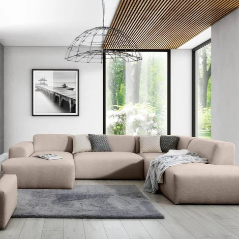 NADUVI Collection Nina U-bank Rechts - Linnen - Beige