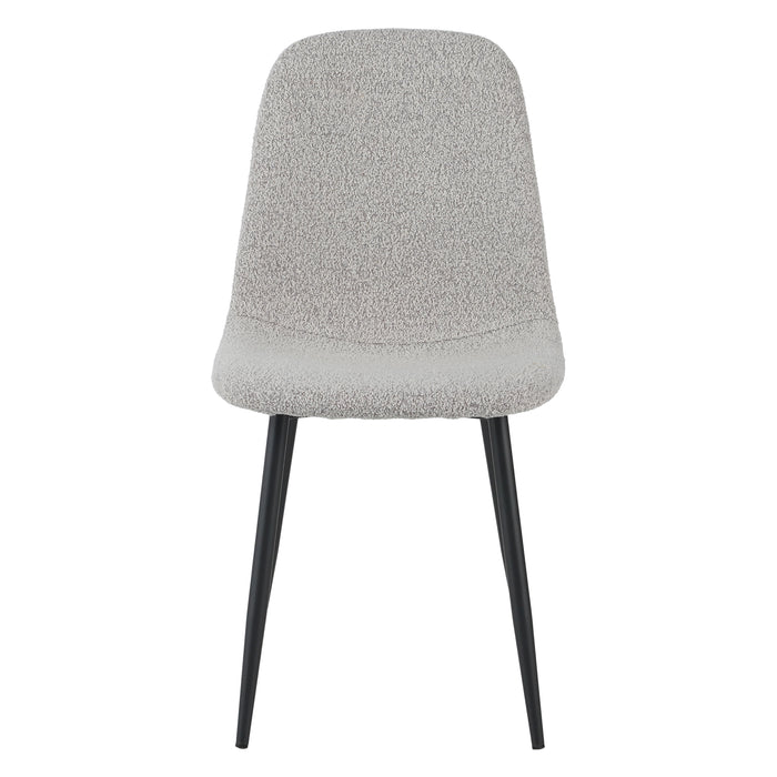 by fonQ basic Sweep Eetkamerstoel Bouclé - Set van 4 - Naturel Melange