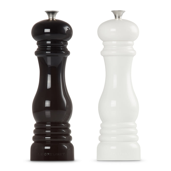 Le Creuset Peper- en Zoutmolen - Set van 2 - Zwart / Wit