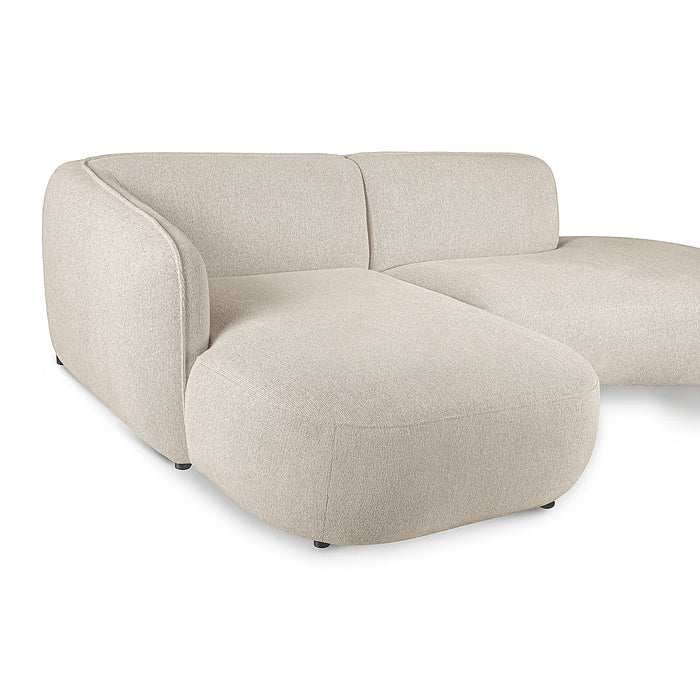 by fonQ Soft Ottomane Bank Rechts - Naturel Melange