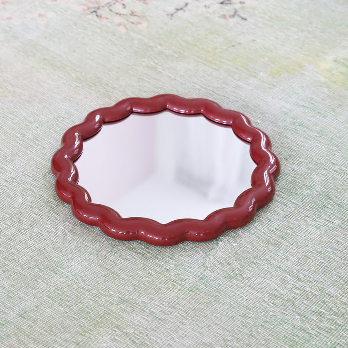 &klevering Zigzag Spiegel Ø 40,5 cm - Burgundy