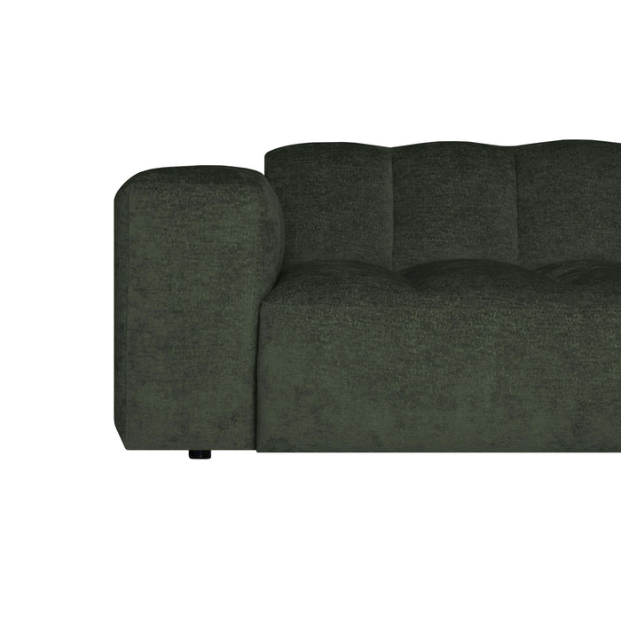by fonQ Plume 3-zits Hoekbank met Chaise Longue Rechts - Chenille - Donkergroen