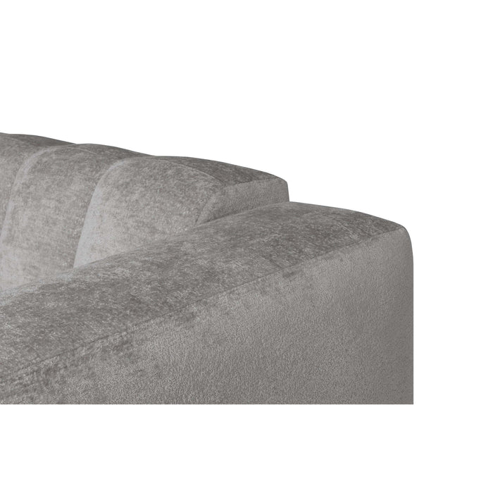 by fonQ Plume 3-zits Hoekbank met Chaise Longue Links - Chenille - Grijs
