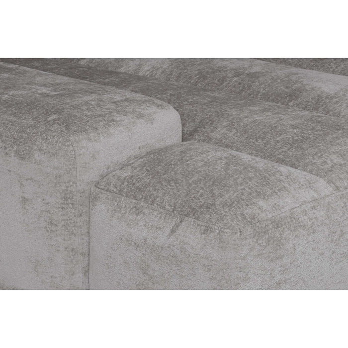 by fonQ Plume 3-zits Hoekbank met Chaise Longue Links - Chenille - Grijs