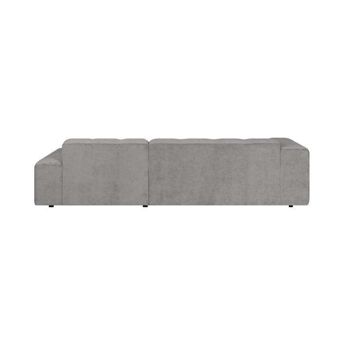 by fonQ Plume 3-zits Hoekbank met Chaise Longue Rechts - Chenille - Grijs