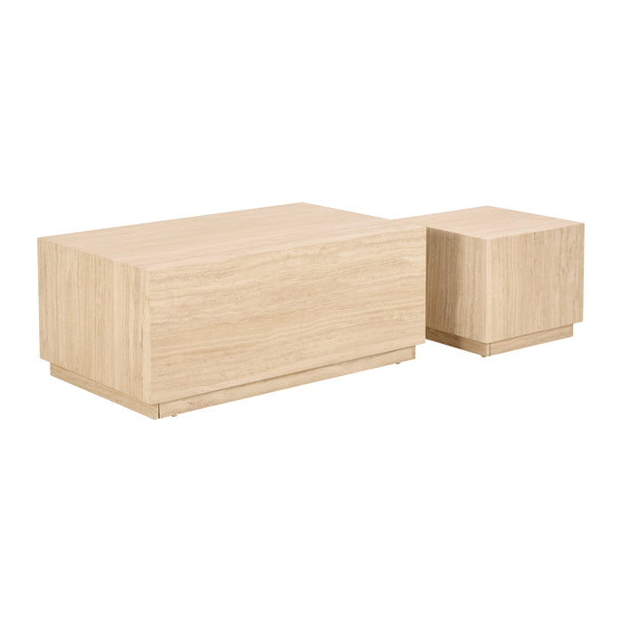 by fonQ Dice Bijzettafel Set van 2 - Rechthoekig - Crème