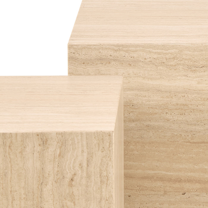 by fonQ Dice Bijzettafel Set van 2 - Rechthoekig - Crème