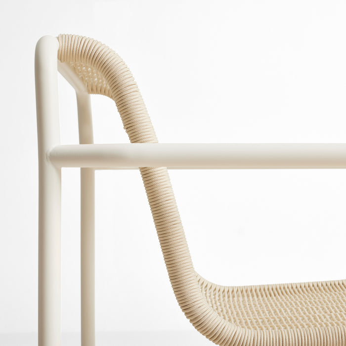 HAY Palissade Cord Lounge Chair Low - Crème Wit