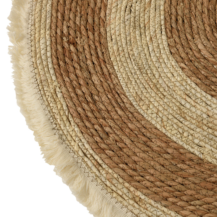 J-Line tapijt Kwastjesband - vloerkleed - jute - beige|bruin - small