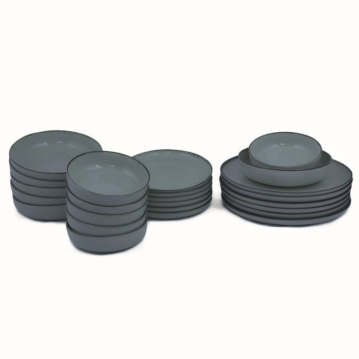 by fonQ Loods Serviesset 24-delig - Glans Blauwgrijs