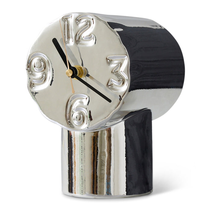 HKliving Retro Ceramics Tafelklok - Chrome