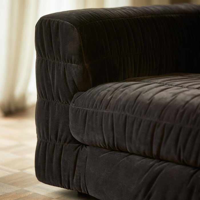 HKliving Club 4-zitsbank - Royal Velvet - Espresso