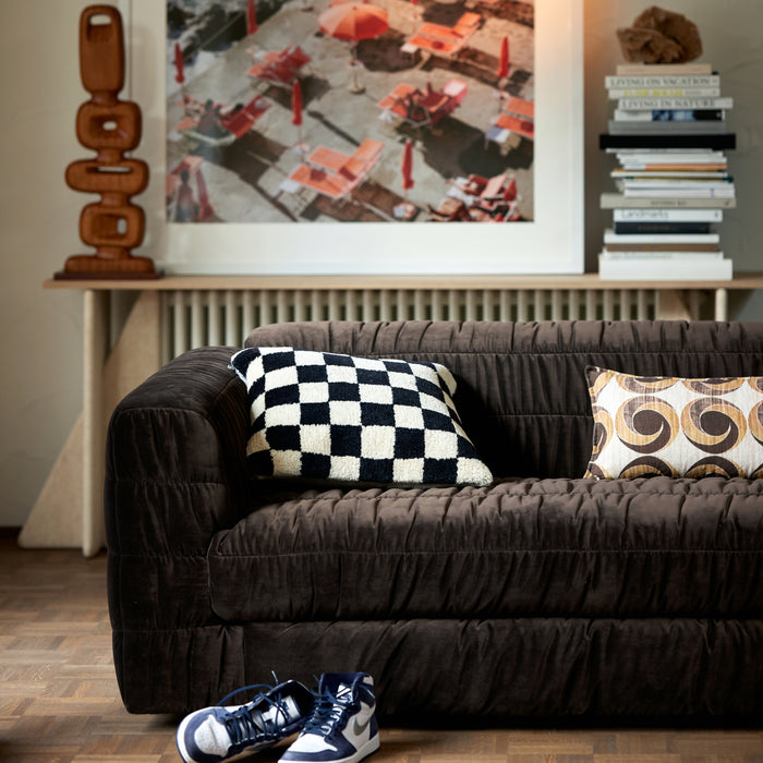 HKliving Club 4-zitsbank - Royal Velvet - Espresso