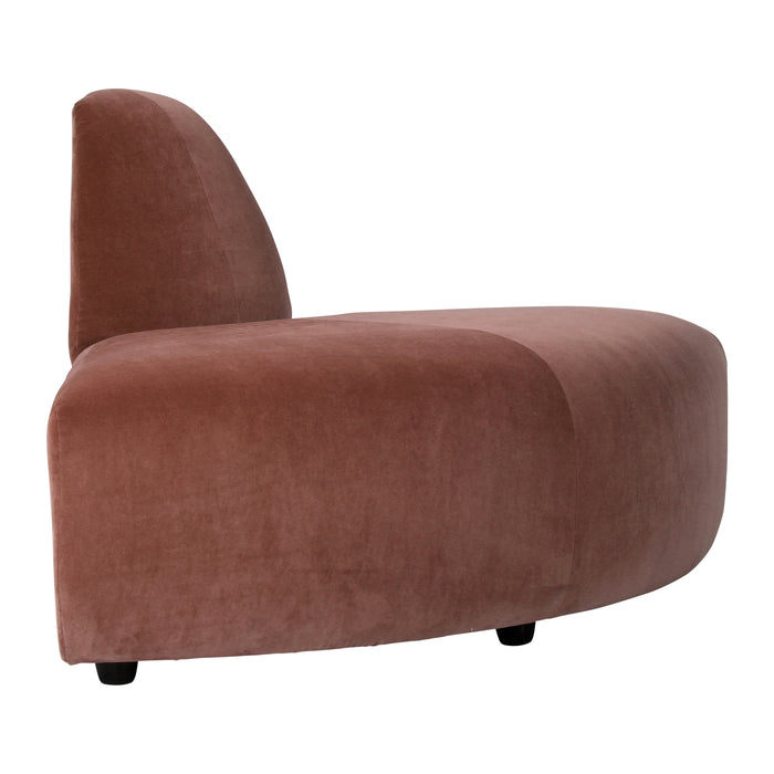 HKliving Jax Bank Element - Hoekstuk Rond - Royal Velvet - Magnolia