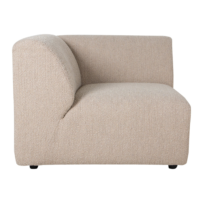 HKliving Jax Bank Element - Eindstuk Links - Bouclé - Taupe