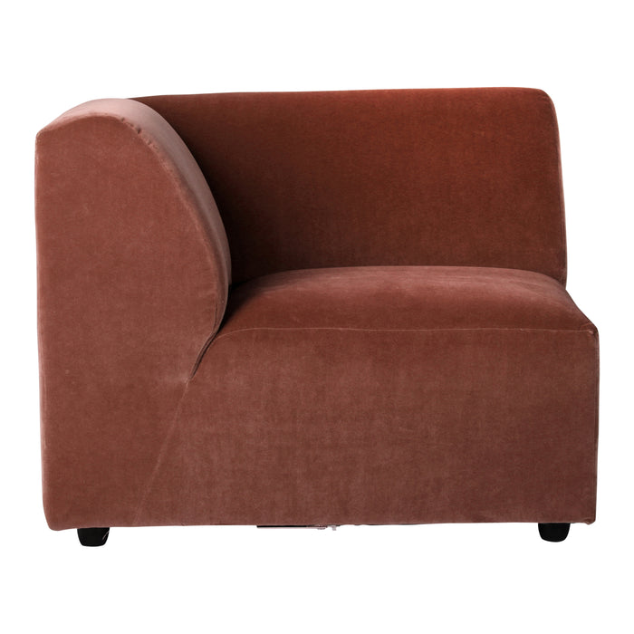 HKliving Jax Bank Element - Eindstuk Links - Royal Velvet - Magnolia