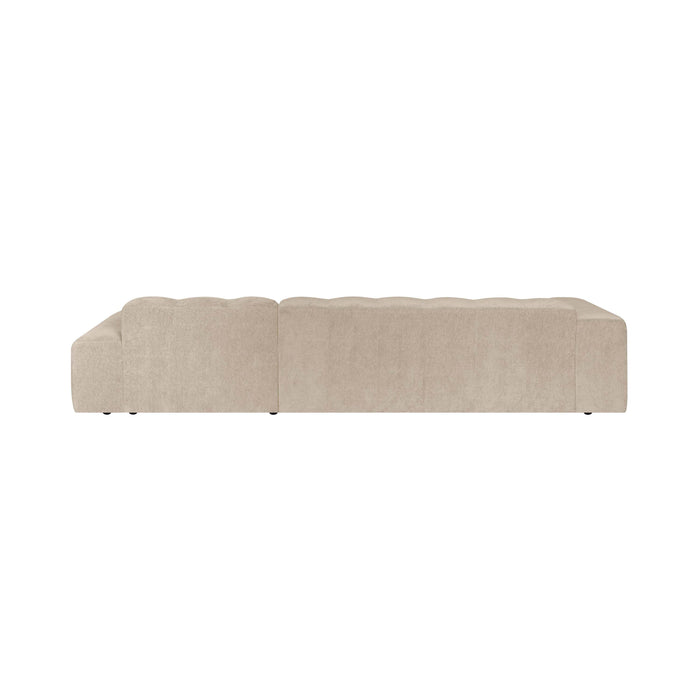 by fonQ Plume 4-zits Hoekbank met Chaise Longue Rechts - Chenille - Beige
