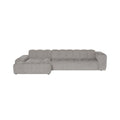 by fonQ Plume 4-zits Hoekbank met Chaise Longue Links - Chenille - Grijs