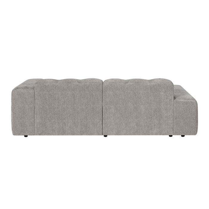 by fonQ Plume 2,5-zits Hoekbank met Chaise Longue Links - Chenille - Grijs