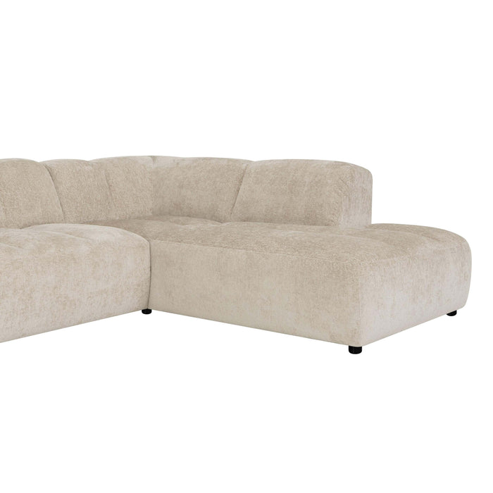 by fonQ Plume 2,5-zits Hoekbank Rechts - Chenille - Beige