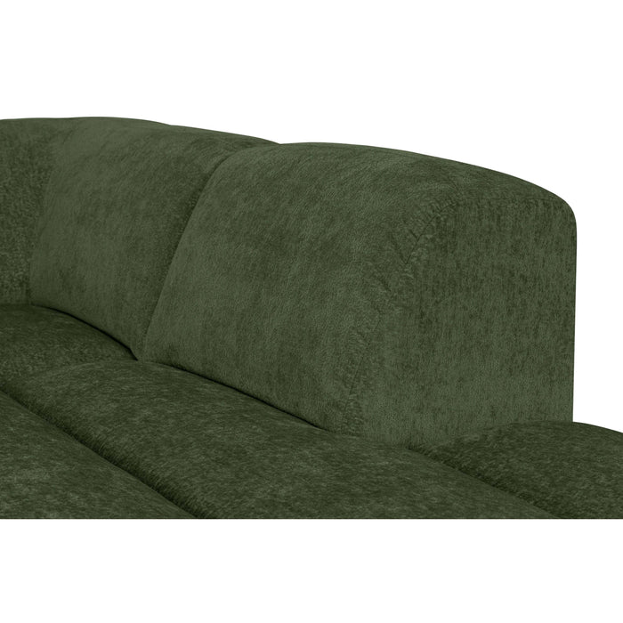 by fonQ Plume 3-zits Hoekbank Rechts - Chenille - Groen