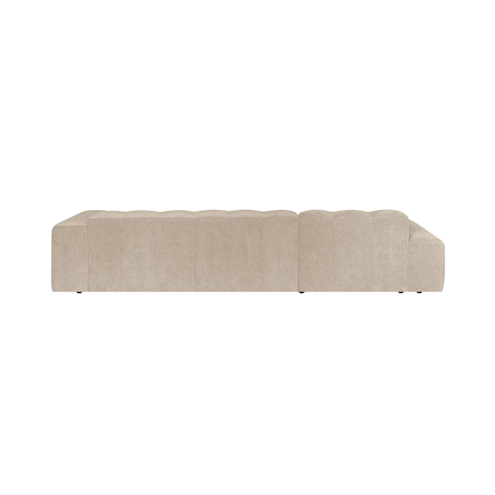 by fonQ Plume 4-zits Hoekbank met Chaise Longue Links - Chenille - Beige