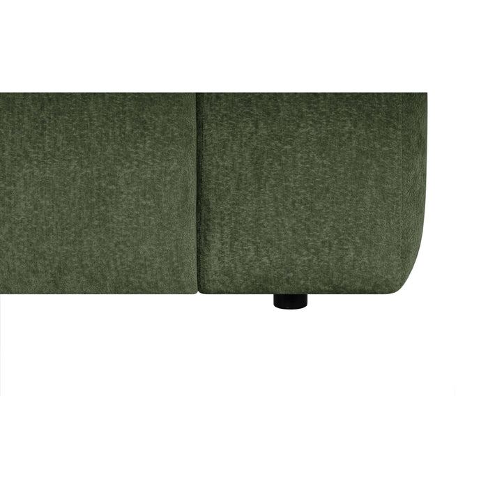 by fonQ Plume 2,5-zits Hoekbank met Chaise Longue Rechts - Chenille - Groen