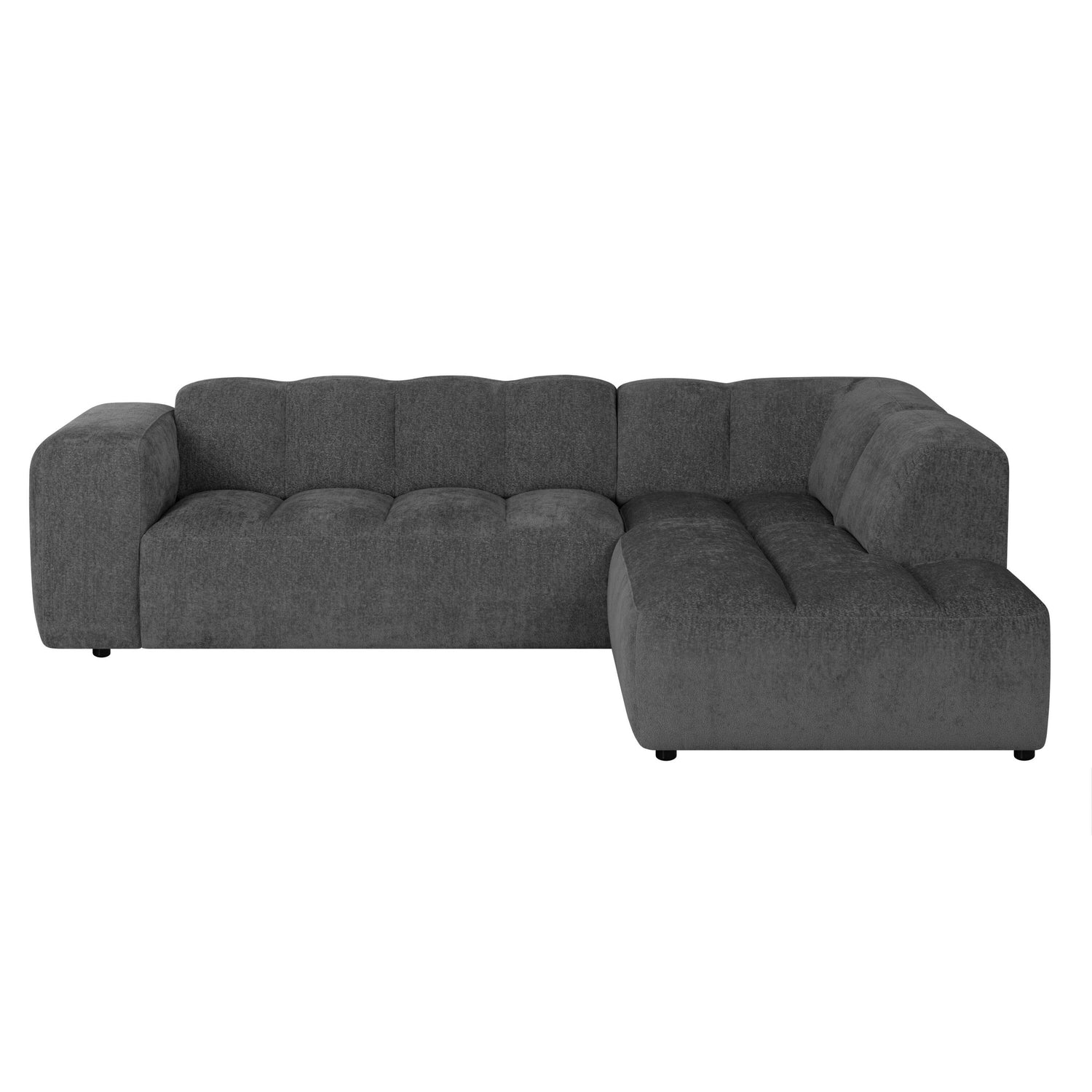 by fonQ Plume 2,5-zits Hoekbank Rechts - Chenille - Groen